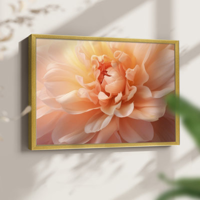 Peachy Petal Poetry I -Framed Print - Restickable