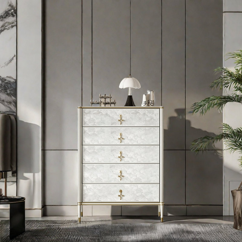 Lacquer Shell Simple Accent Cabinet Accent Chest