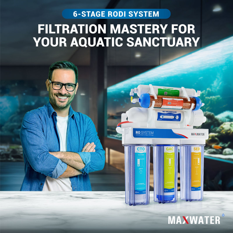 Système de filtration d'eau pour aquarium 6 étapes 100 GPD (gallon par jour)