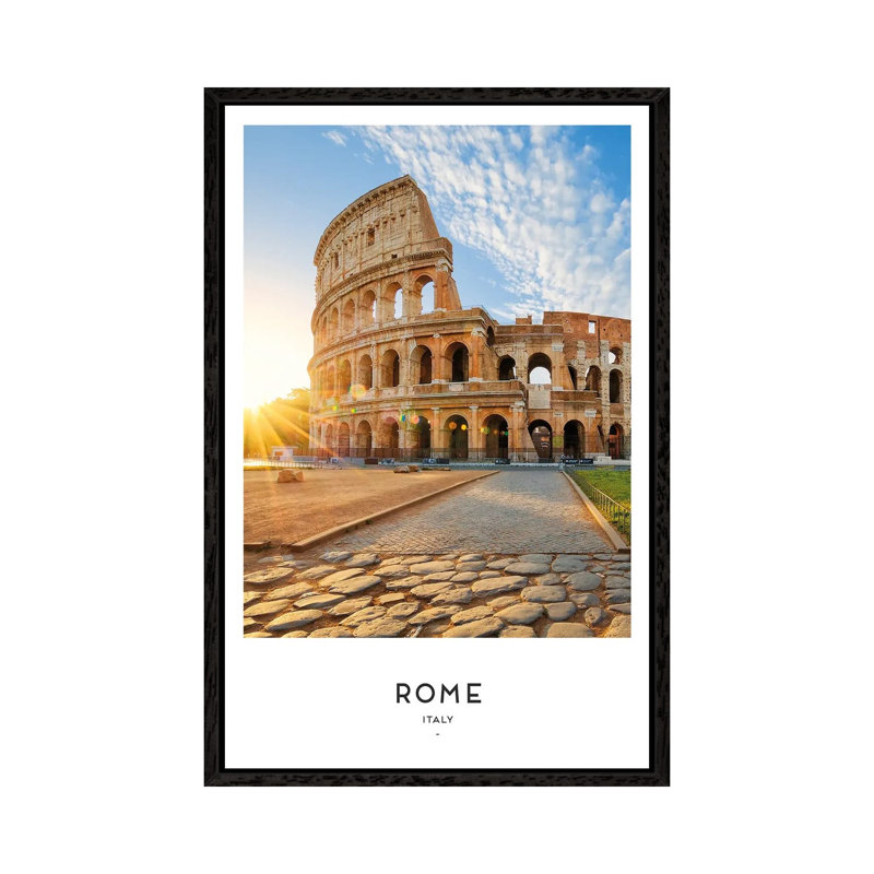 Rome Italy 1 Piece Wall Art on Canvas, 101.6 cm H x 66.04 cm W, Black Floater Framed