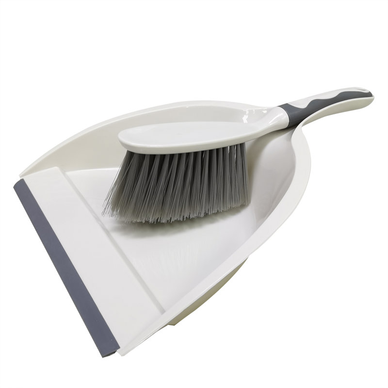 Ensemble de bac à poussière et brosse, conception emboîtable, balai à angle et pelle à poussière utilisés pour nettoyer les cuisines, les planchers, les tables, les voitures, les bureaux, le blanc et le gris