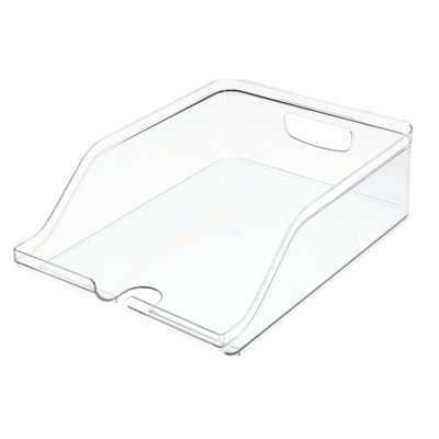 iDesign Crisp Plastic Refrigerator and Pantry Soda Bin, Clear