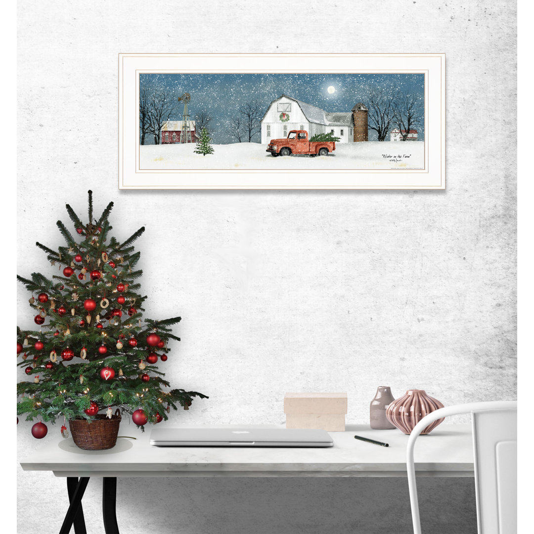 Winter on The Farm Framed Wall Art for Living Room, Home Wall Decor Framed Print by Billy Jacobs The Holiday Aisle® 