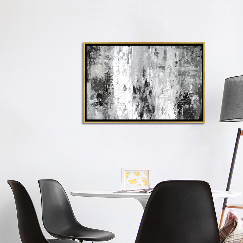 « Black And White Abstract IV by PI Studio » - Impression sur toile tendue, H 26 po x l 40 po x P 1,5 po, Impression encadrée