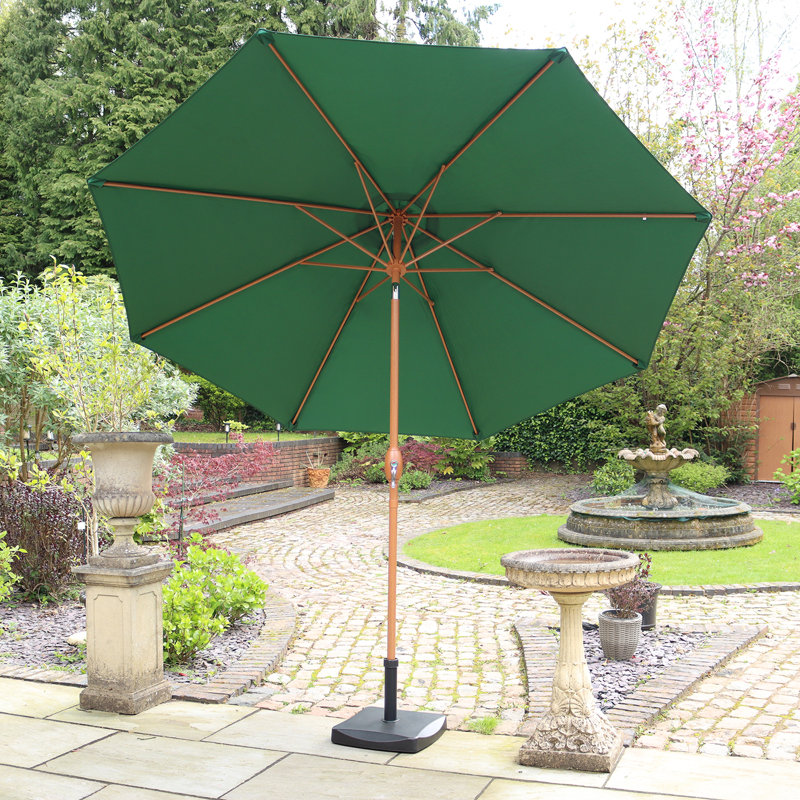 Sahara 3m Woodlook Crank and Tilt Parasol (38mm Pole, 8 Ribs) This parasol is made using Polyester Fabric which has a Weather-Proof Coating & UPF Sun Protection Level 50