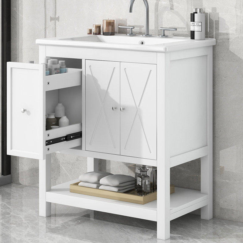 Meuble-lavabo simple 30 po avec plateau Cavas