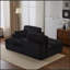 Double méridienne intérieure, canapé-lit surdimensionné et rembourré, siège de luxe, siège profond, sans assemblage requis, noir-115693725