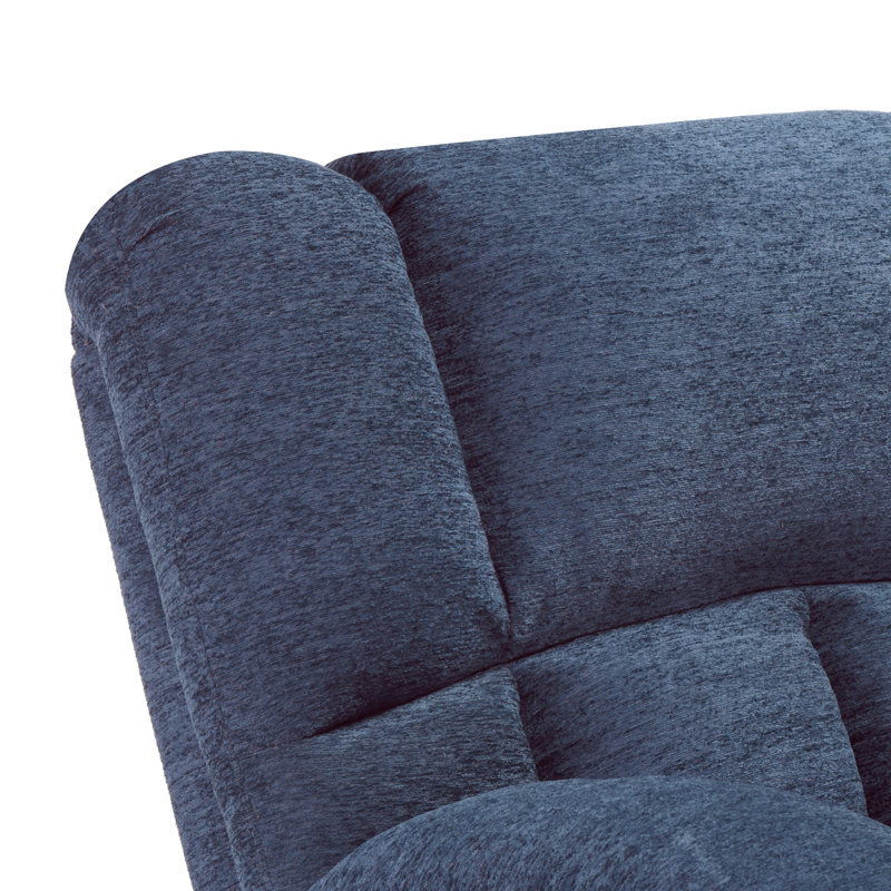 Catherne 40.1" Wide Upholstered Recliner, Blue Performance Chenille
