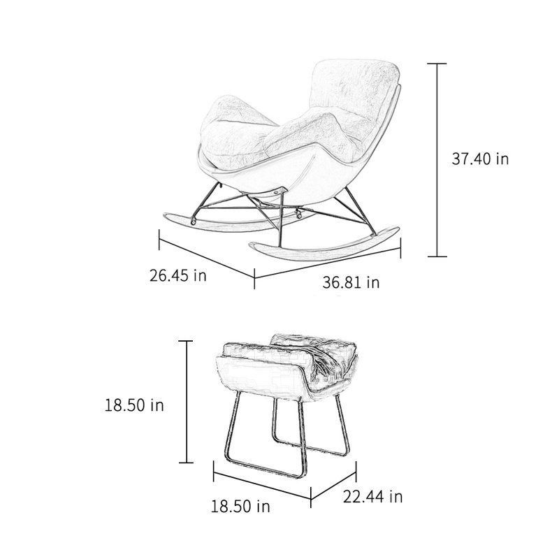 Chaise berçante de qualité pour les loisirs, Blanc