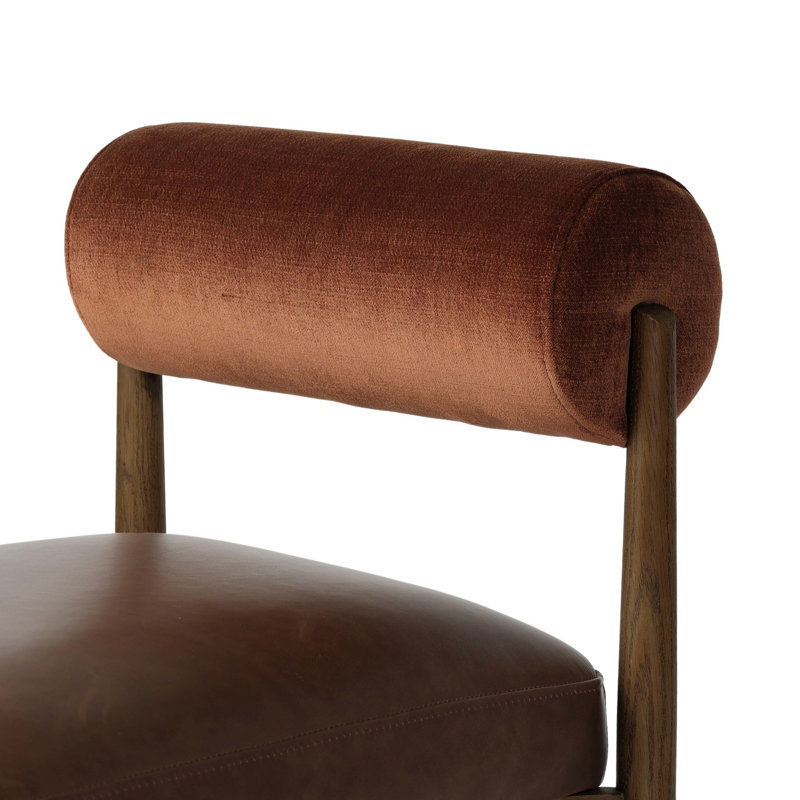Jazelle Stool, Havana Brown Polyester, Bar Stool (31" Seat Height)
