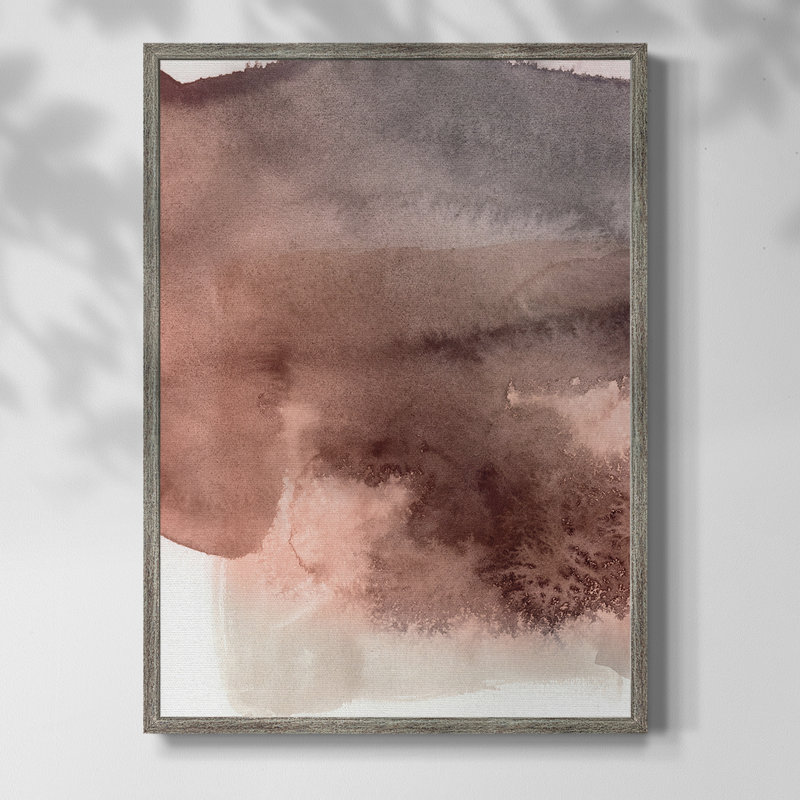 Red Ochre abstrait II, reproduction encadrée - bois massif, H 11 po x l 9 po