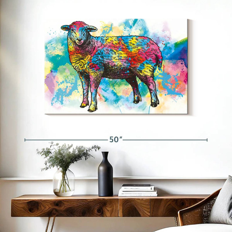 Sheep Paint Splash, 26" H x 39" W