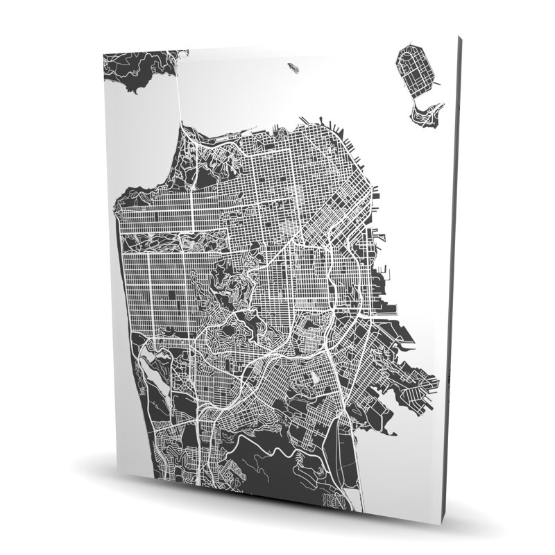 San Francisco City Plan - Shapes Man Cave Canvas Decor