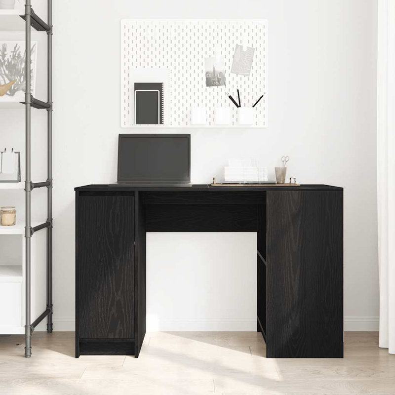 Desk 120X42x76 Cm Engineered Wood, Black Oak