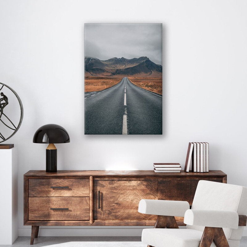 «Endless Highway», reproduction d'art sur route, affiche sur toile, voyage sur la route, art de l'aventure sur la route du désert, décoration de montagne du désert
