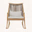 Ensemble de 2 chaises berçantes en fer avec dossier en rotin PE gris
