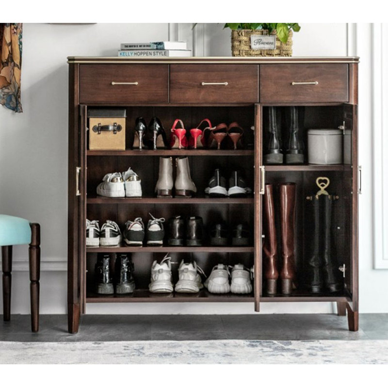 Armoire de rangement pour chaussures en bois massif 20 paires