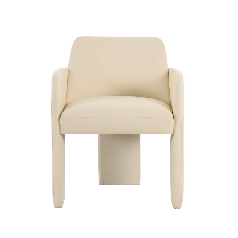Vegan Leather Dining Chair, Cream