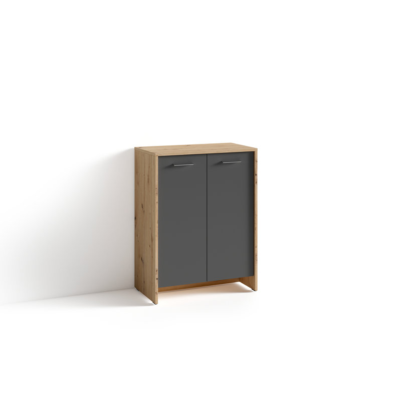 Quimby 12 Pair Shoe Storage Cabinet, Light Brown