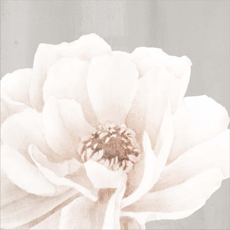 Décoration murale pivoine neutre