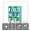 Bibliothèque moderne à 3 niveaux avec pieds, tablette de présentation autoportante en bois, bibliothèque à 7 cubes-1733338590