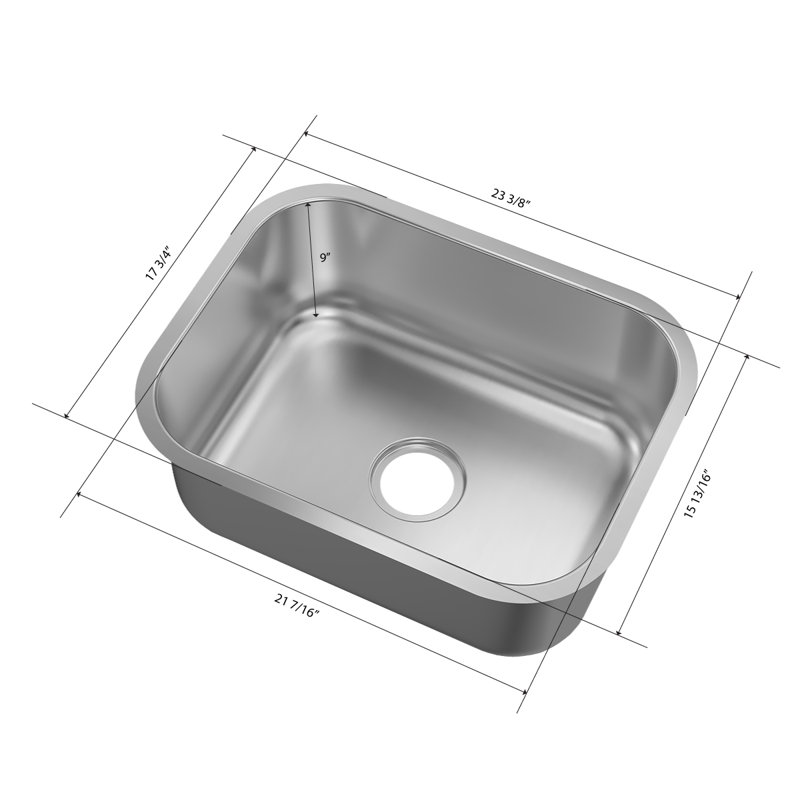 Undermount Single Bowl Stainless Steel Kitchen Sink