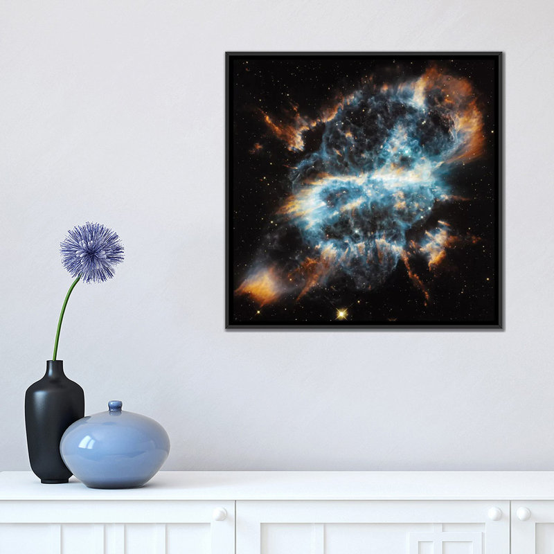 « a planétaire nebula ornée, ngc 5189 », impression sur toile tendue, H 18 po x l 18 po x P 1,5 po, Toile encadrée noire