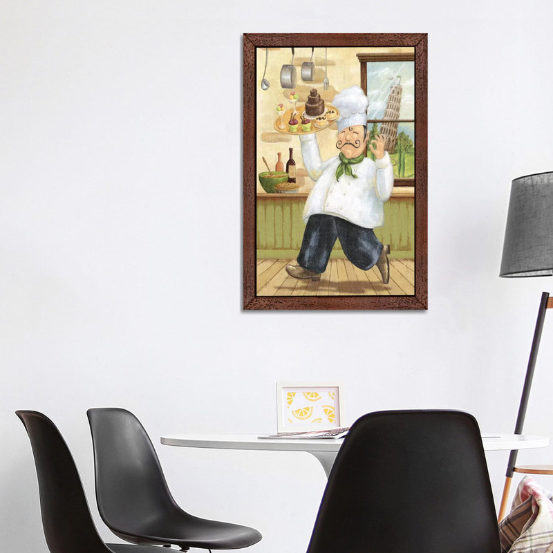 Happy Chef II by Daphne Brissonnet - Painting on Canvas, Brown Floater Framed, 101.6 cm H x 66.04 cm W