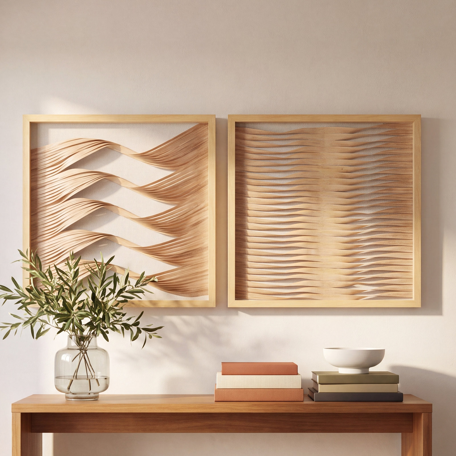 2-Piece Wood Shadow Box Dimensional Wall Art