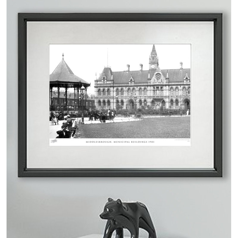 Middlesbrough, Municipal Buildings 1901 - Single Picture Frame Print, 45cm H x 60cm W x 2.3cm D