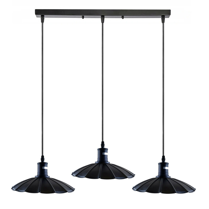 Pablo 3 - Light Black Kitchen Island Pendant, Black