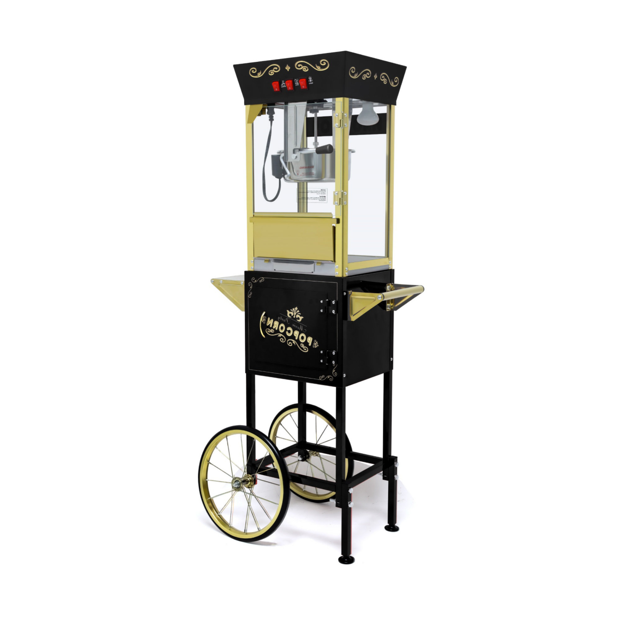 Premium 10OZ Portable Kettle Popcorn Maker Machine With Cart (SAK42196)