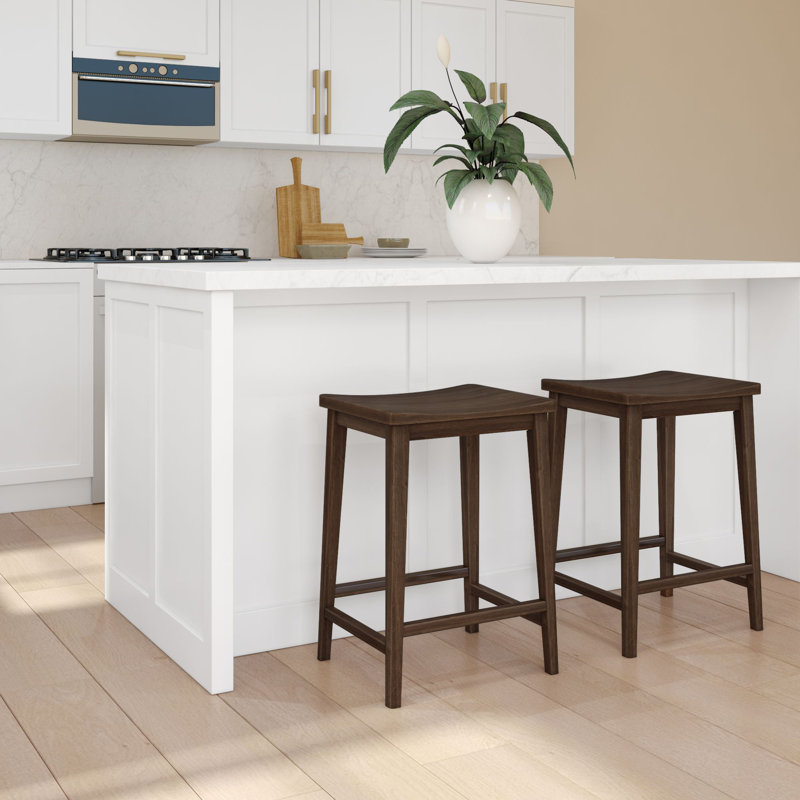 Smythe Solid Wood 24 inch Counter Stool, Walnut, 2