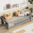 Twin Size Floor Platform Bed With Built-In Book Rack,Grey