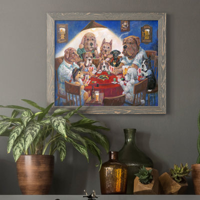 Poker Dogs - Single Picture Frame Painting on Canvas