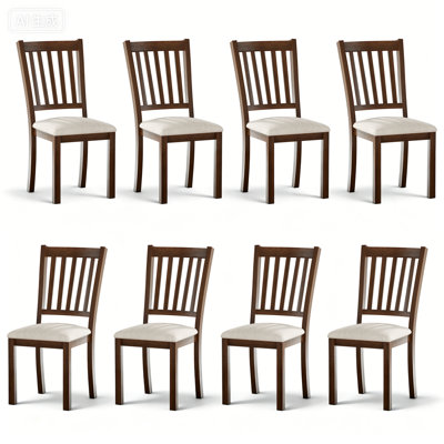 Deral Farmhouse Upholstered Dining Chairs, Dark Brown