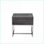 Table de bout en chêne gris et finition chromée