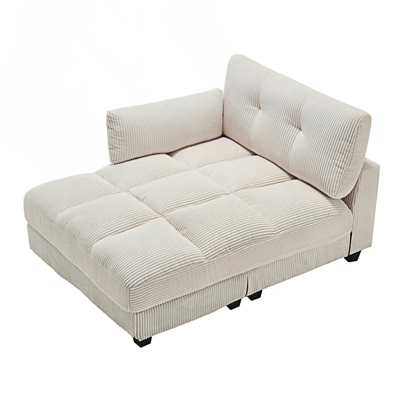 Canapé-lit, méridienne surdimensionnée, canapé Cozy Cloud, Beige