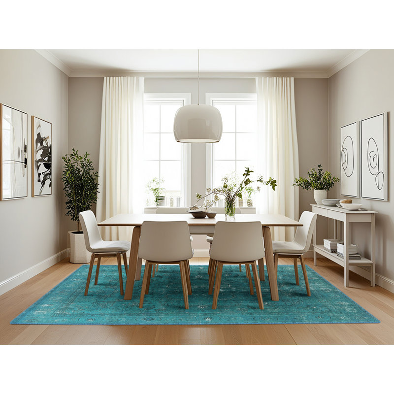 Tapis vert de style oriental, Rectangle 7 pi x 10 pi