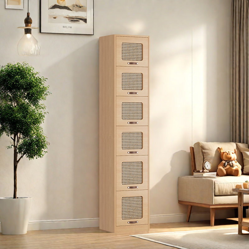 Rabehi, (6 tablettes) H 77,9 po x l 15,7 po x P 13,7 po, Brun