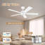 Ventilateur de plafond moderne à 5 pales avec lumières, télécommande et contrôle Alexa, moteur à courant continu silencieux, à intensité variable, intérieur extérieur-1393436457-1393436463