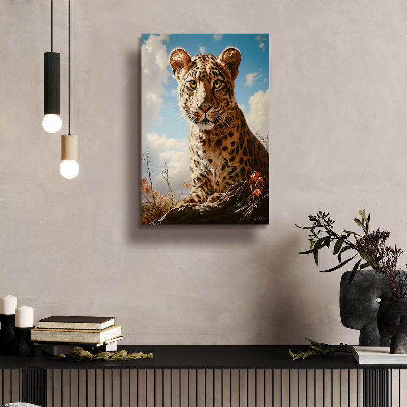 «Baby Leopard» par Momart, art mural acrylique, H 24 po x l 16 po x P 0,2 po