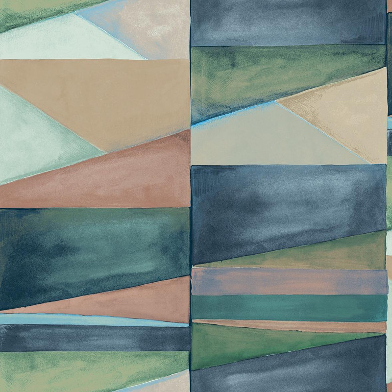 Eveline Geometric Shapes Double Roll, Sea Green