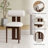 Drennen 59" Modern Round Dining Table Set With Lazy Susan, 6Pcs Dining Chairs-125375531