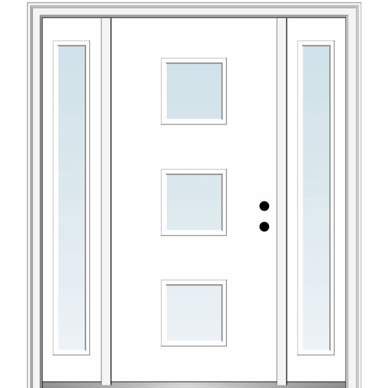 Portes d'entrée pré-fixées, H 81,75 po x l 64,5 po x P 4,563 po, S'ouvre à gauche vers l'intérieur, Clair