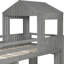 Lit superposé simple au-dessus d'un lit double en bois avec maisonnette, look en gris antique et garde-corps pour un divertissement sécuritaire, structure en pin massif, niveau de soutien supérieur de 400 lb, deux façons d'assemblage du bas 600 lb-130428140