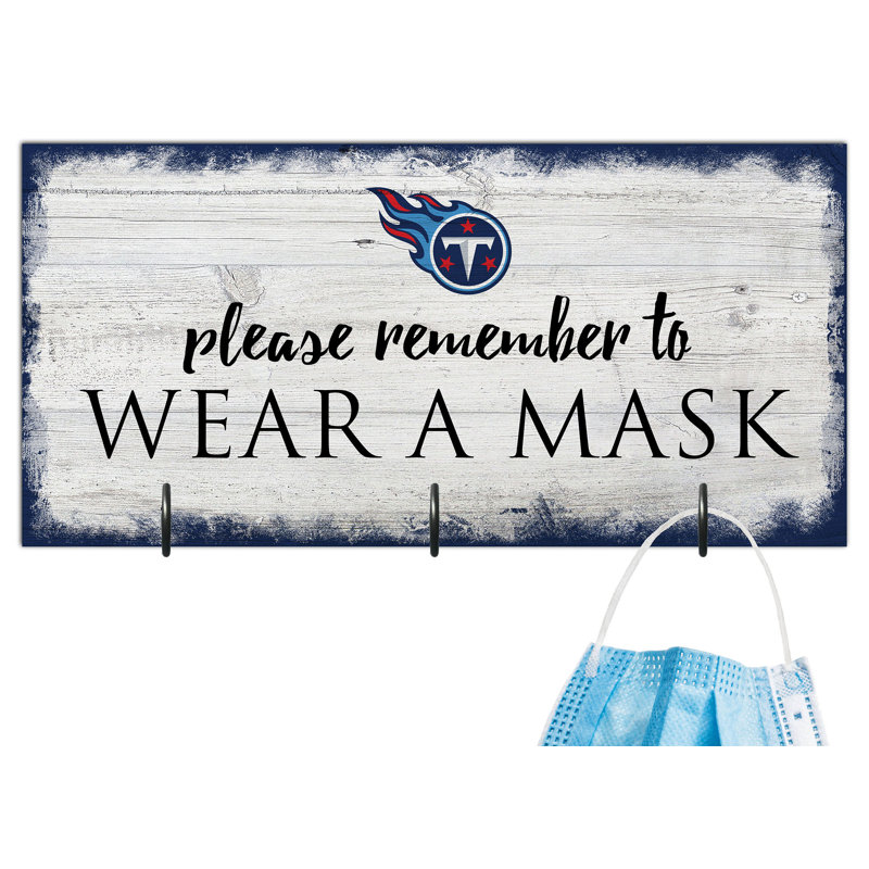3 - Hook Wall Mounted Coat Rack, Tennessee Titans
