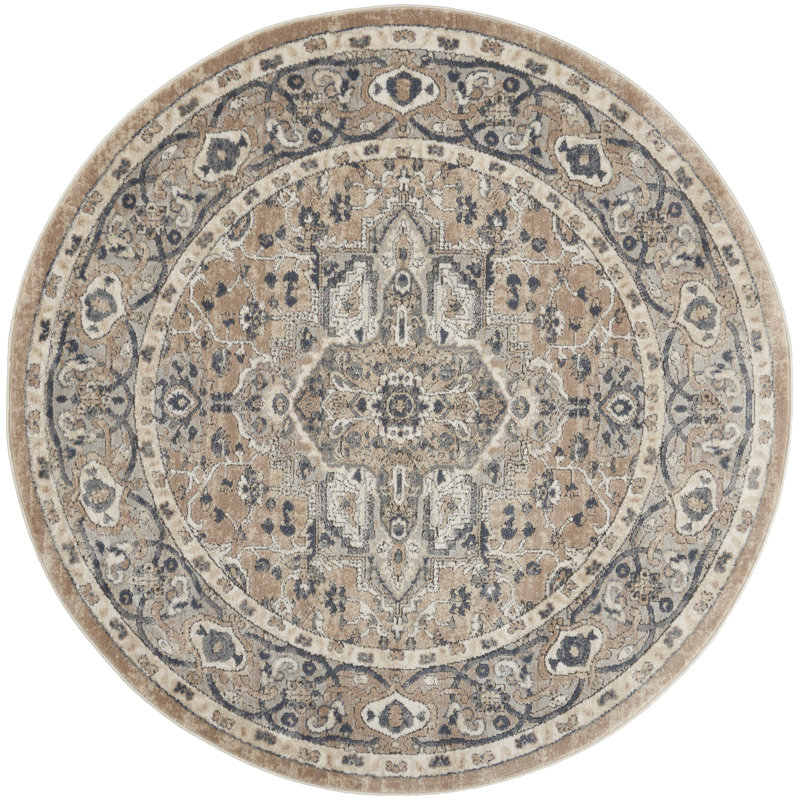 Tapis beige Freeda, Rond 4 pi