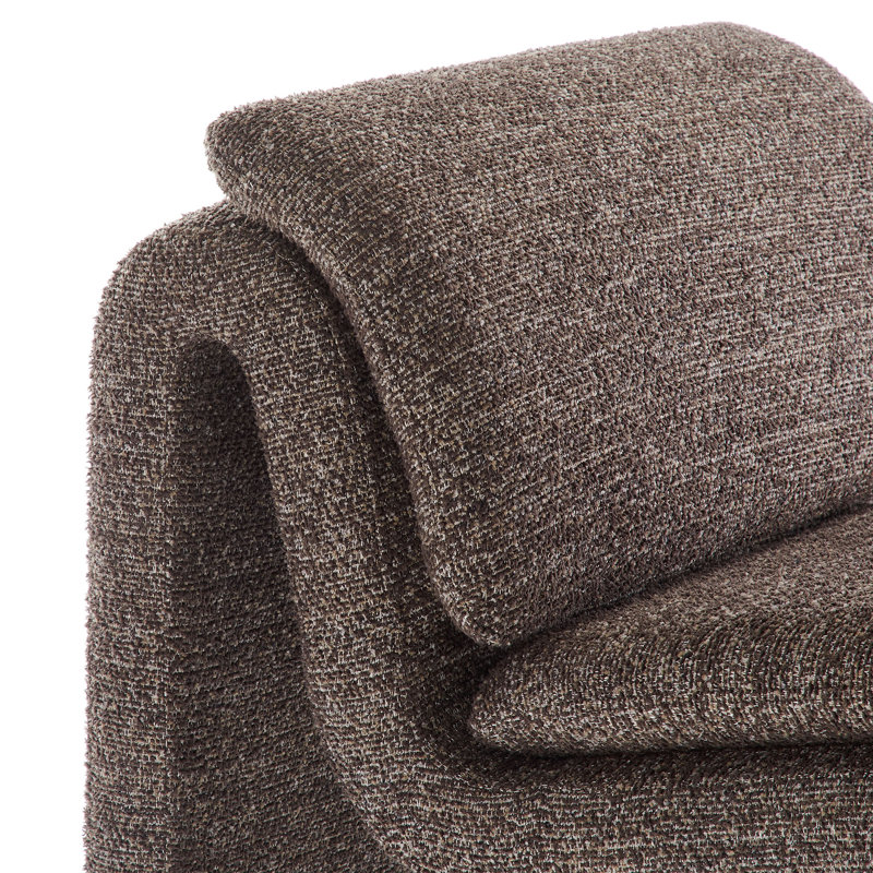 Fauteuil d'appoint rembourré sans accoudoirs Lume Boucle, Tissu antique