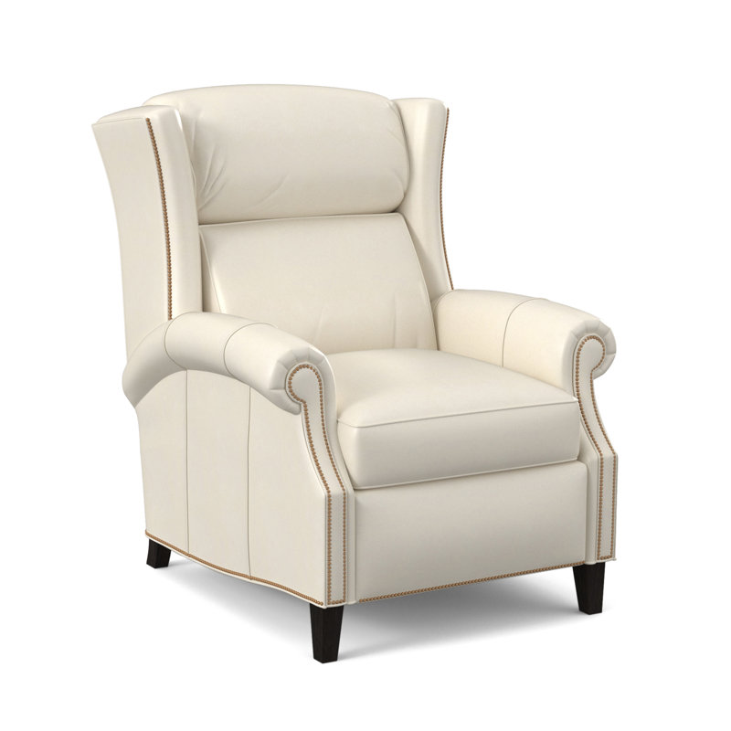 Vassilios Recliner, Aline Light Gray Stonewash Genuine Leather, Plantation, #9 French Natural